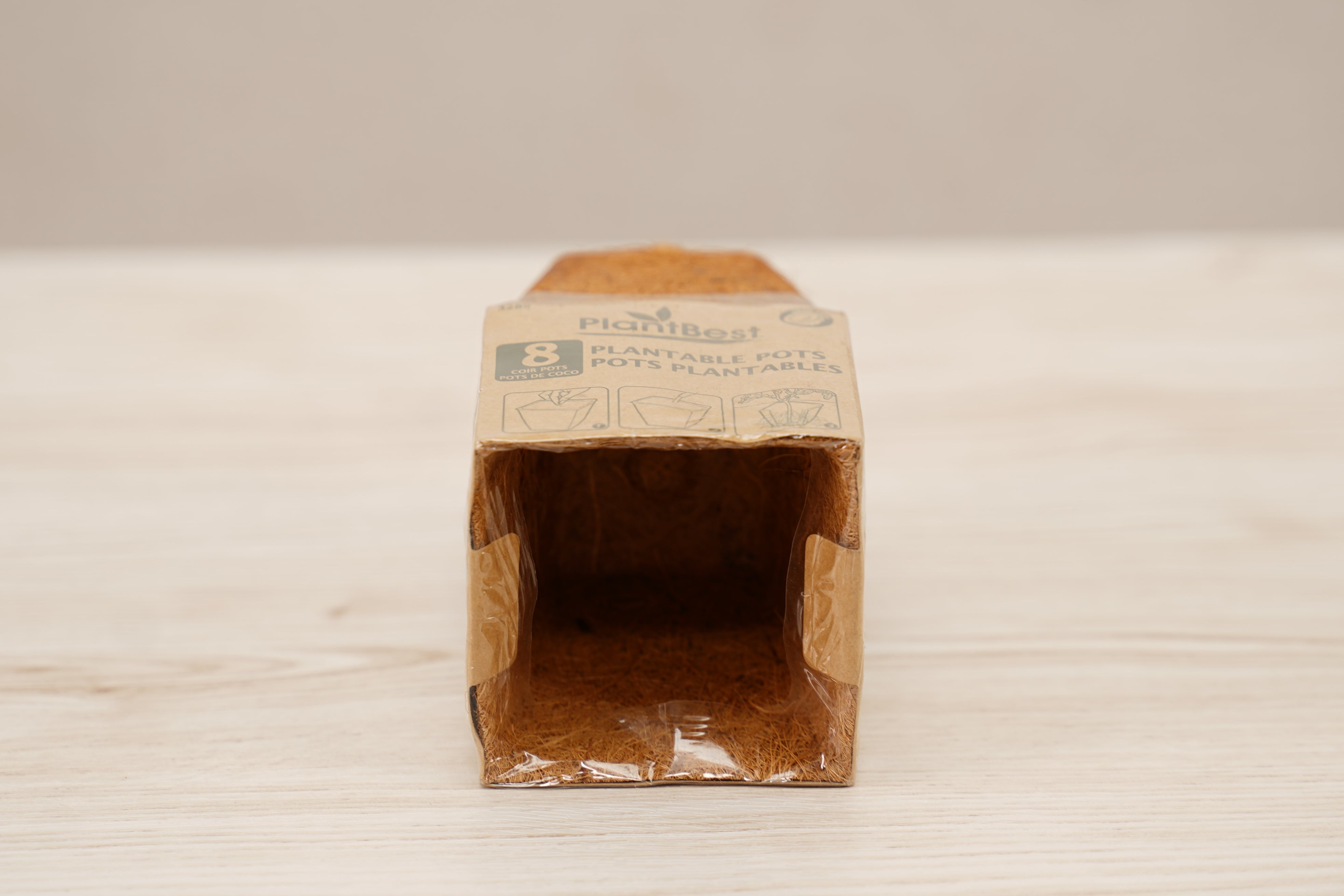 3.00" Square Coconut Coir Pot – 8 Pack