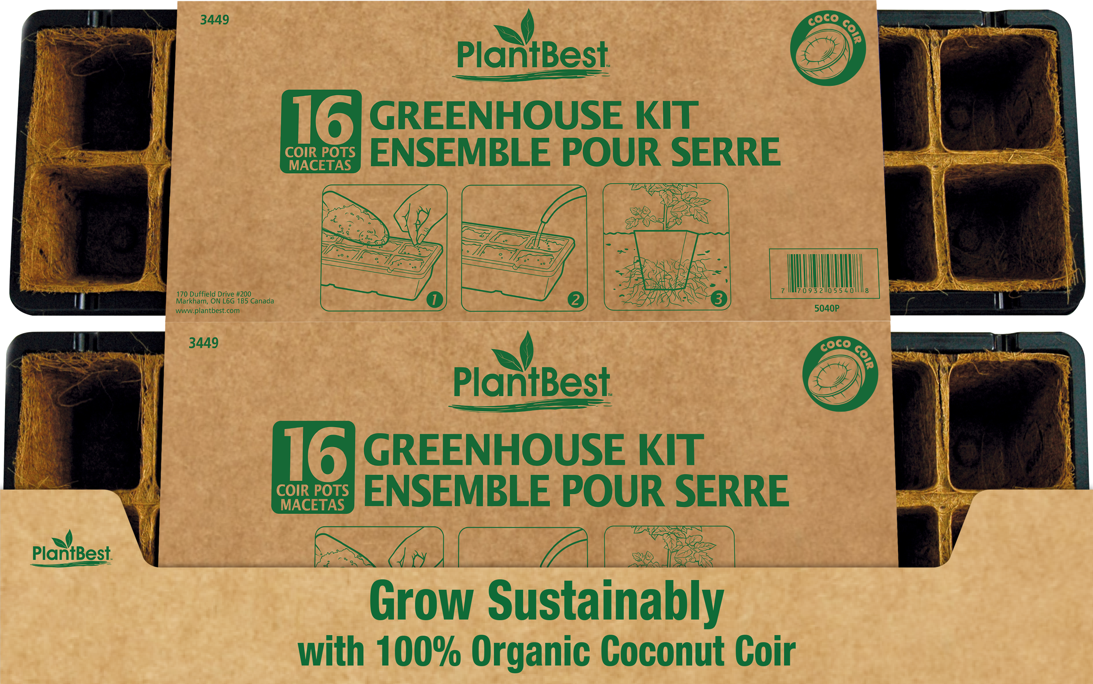 Coconut Coir Pot Greenhouse Kit