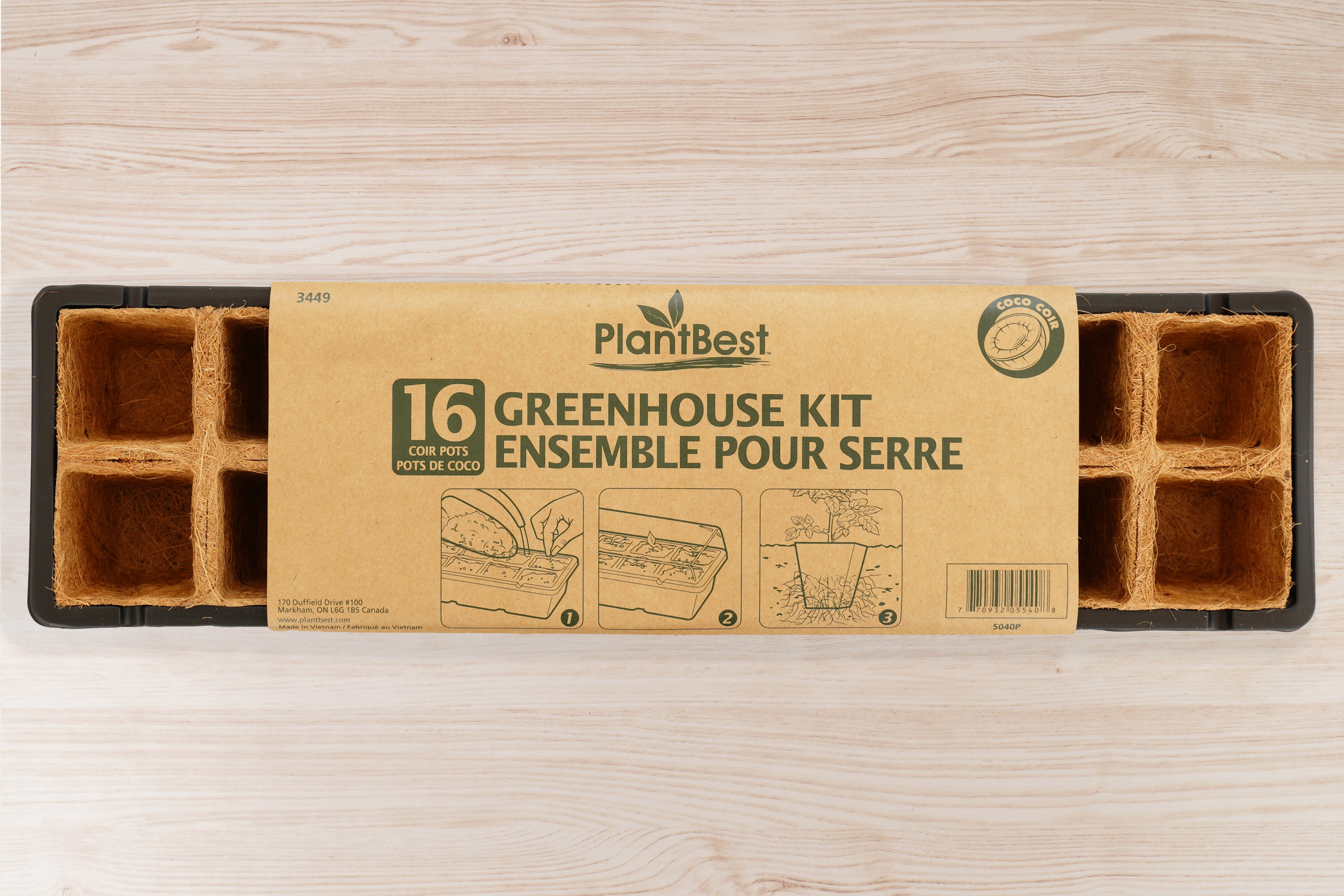 Coconut Coir Pot Greenhouse Kit