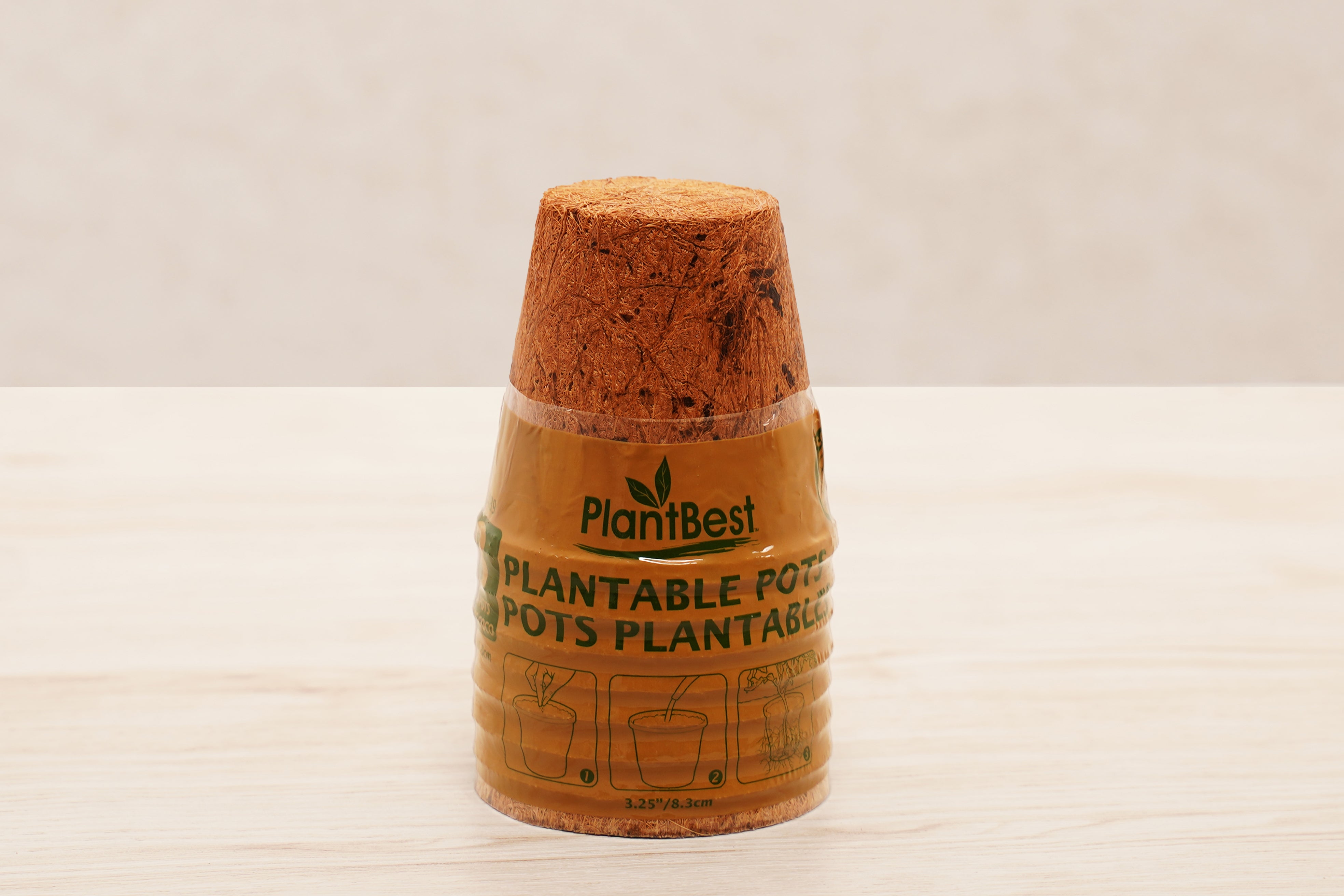 3.25" Round Coconut Coir Pot – 8 Pack