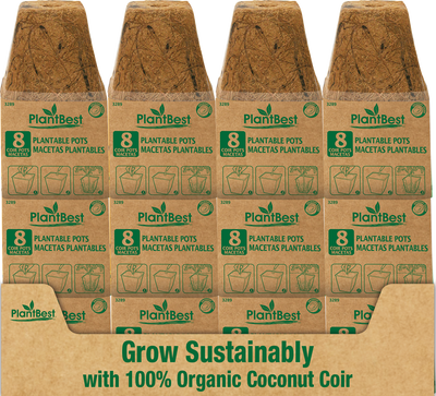 3.00" Square Coconut Coir Pot – 8 Pack