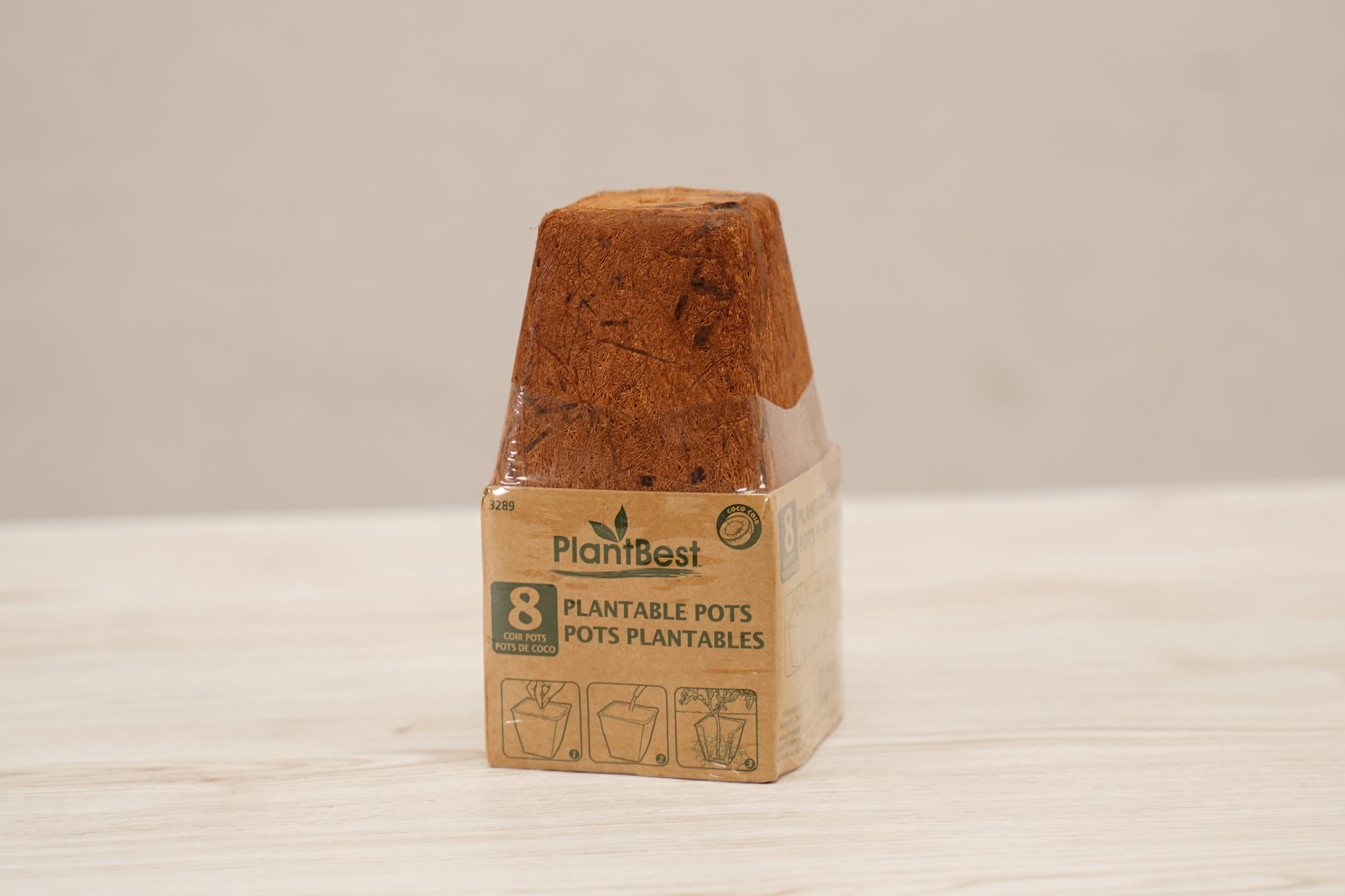 3.00" Square Coconut Coir Pot – 8 Pack